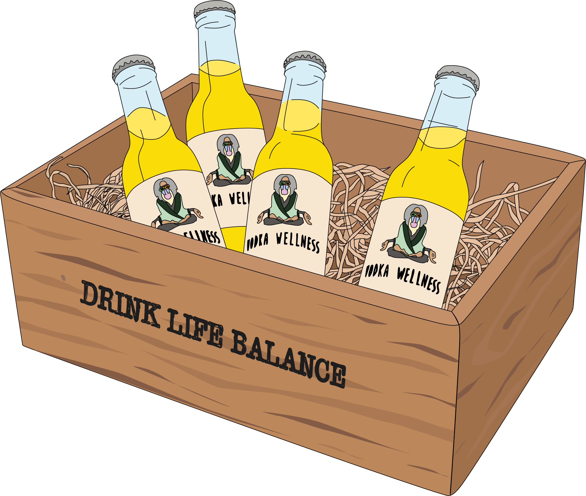 Vodka Wellness Holzkiste – Drink Life Balance